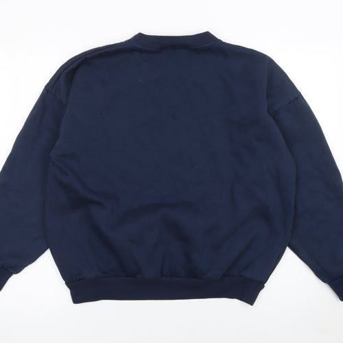 Leisure Line Women's Navy Blue Embroidered Pullover Sweatshirt XL