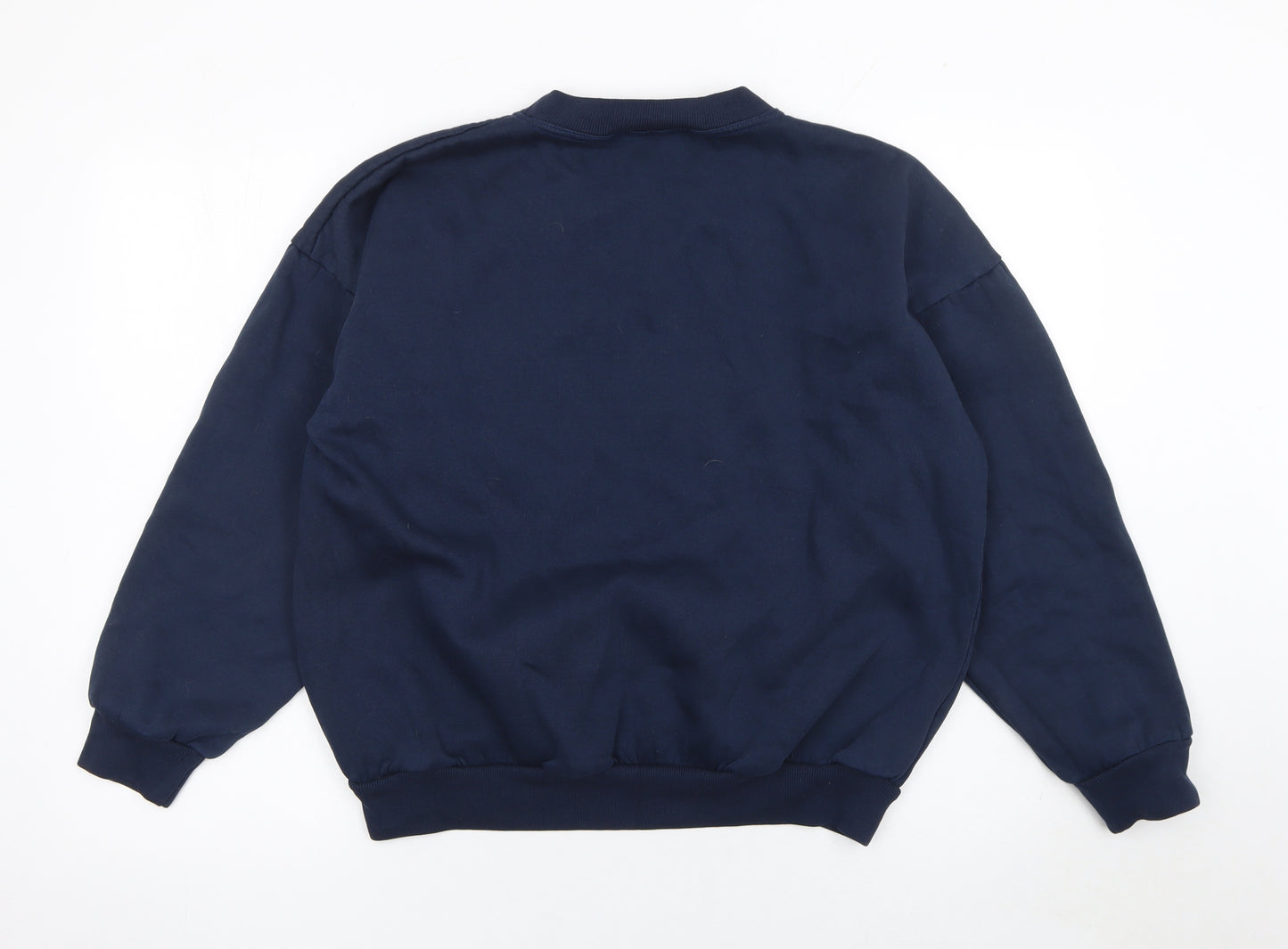 Leisure Line Women's Navy Blue Embroidered Pullover Sweatshirt XL