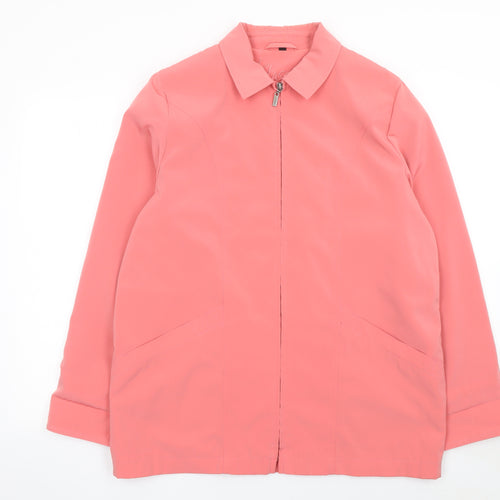 Klass Collection Women's Pink Mid-Length Zip Jacket Size 14