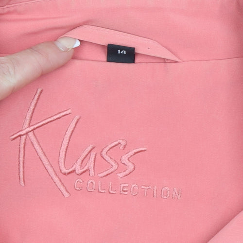 Klass Collection Women's Pink Mid-Length Zip Jacket Size 14