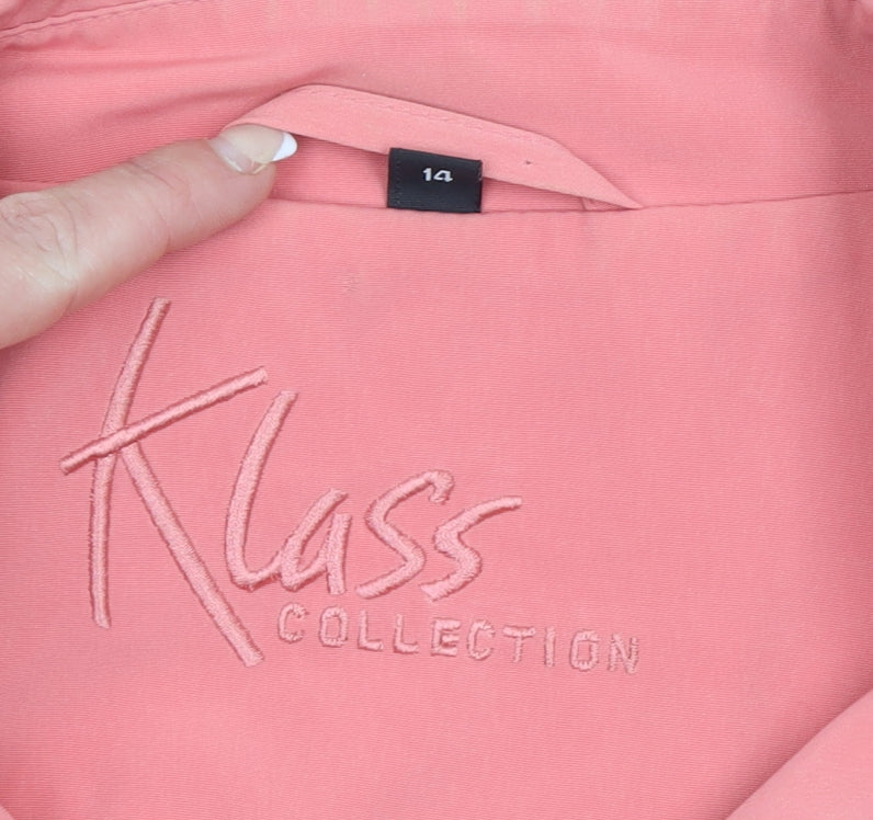 Klass Collection Women's Pink Mid-Length Zip Jacket Size 14