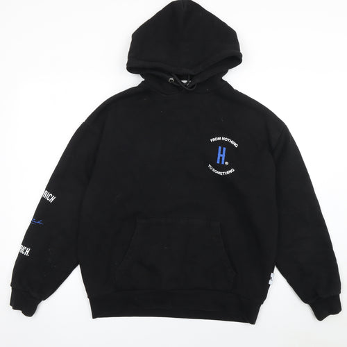 Hoodrich Men's Black Pullover Hoodie S Graphic Logo Streetwear