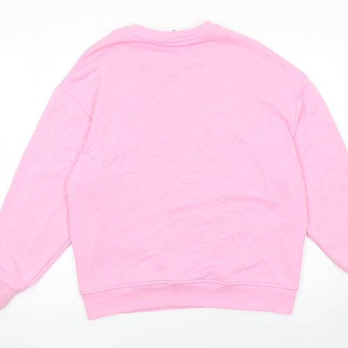 SmileyWorld Womens Pink Graphic Pullover Sweatshirt 2XS
