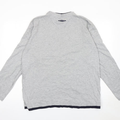 Umbro Men's Grey Long Sleeve Sports T-Shirt L Regular Fit