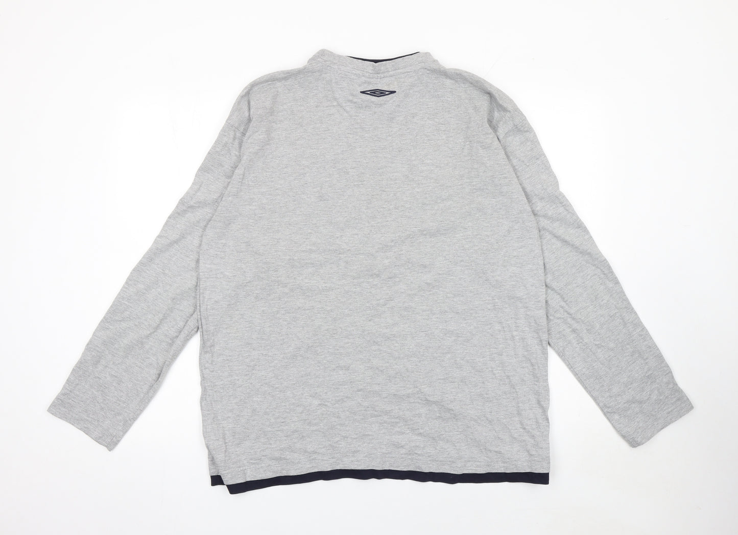 Umbro Men's Grey Long Sleeve Sports T-Shirt L Regular Fit