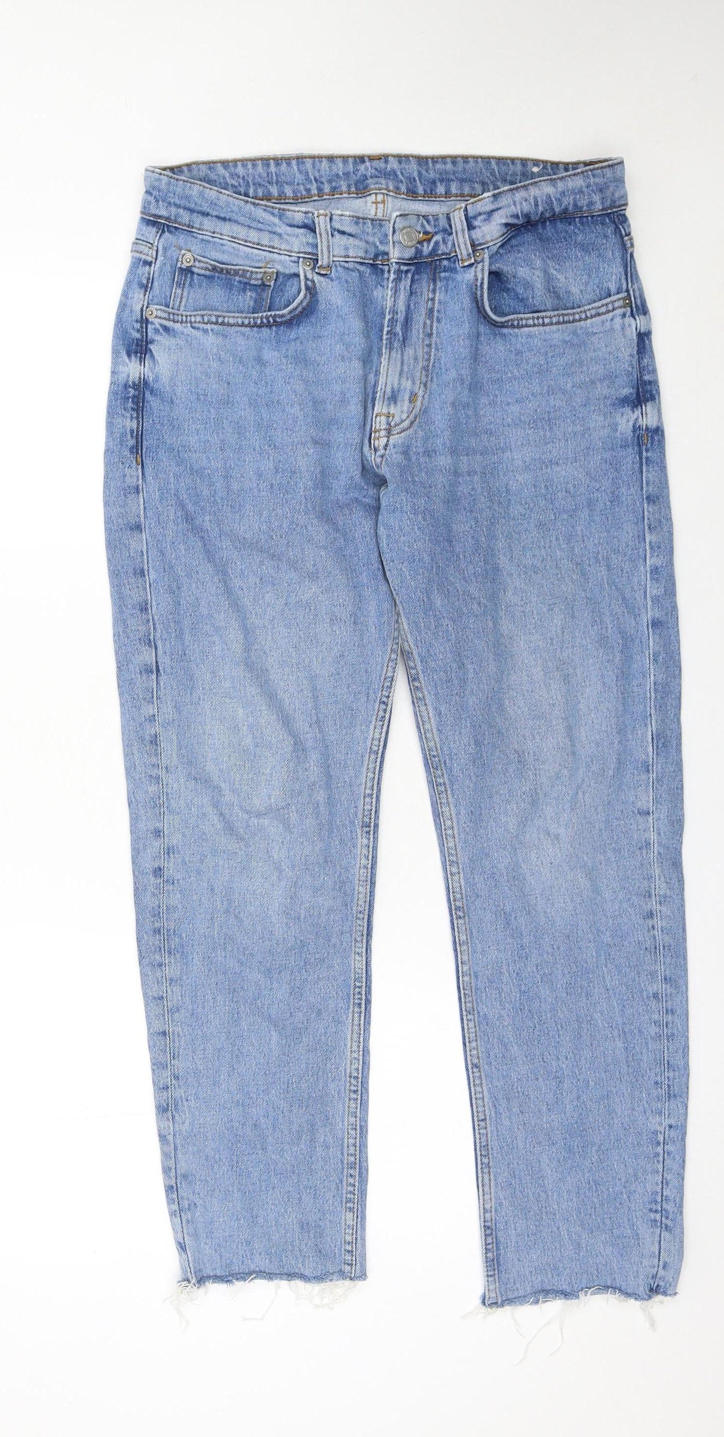ZARA Men Blue Regular Fit Straight Stretch Denim Jeans Size 31