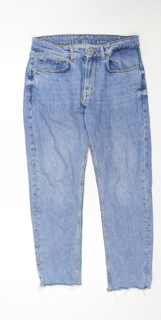 ZARA Men Blue Regular Fit Straight Stretch Denim Jeans Size 31