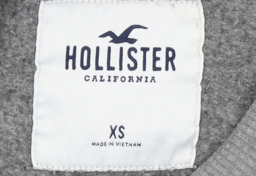 Hollister Women’s Grey Cropped Pullover Sweatshirt XS Cotton Blend