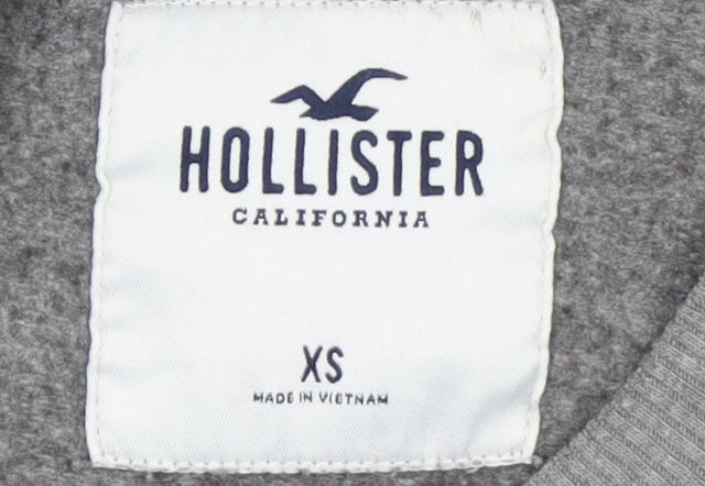 Hollister Women’s Grey Cropped Pullover Sweatshirt XS Cotton Blend