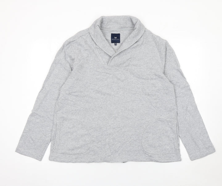 Crew Clothing Company Women Grey Size 14 Cotton Pullover Sweatshirt