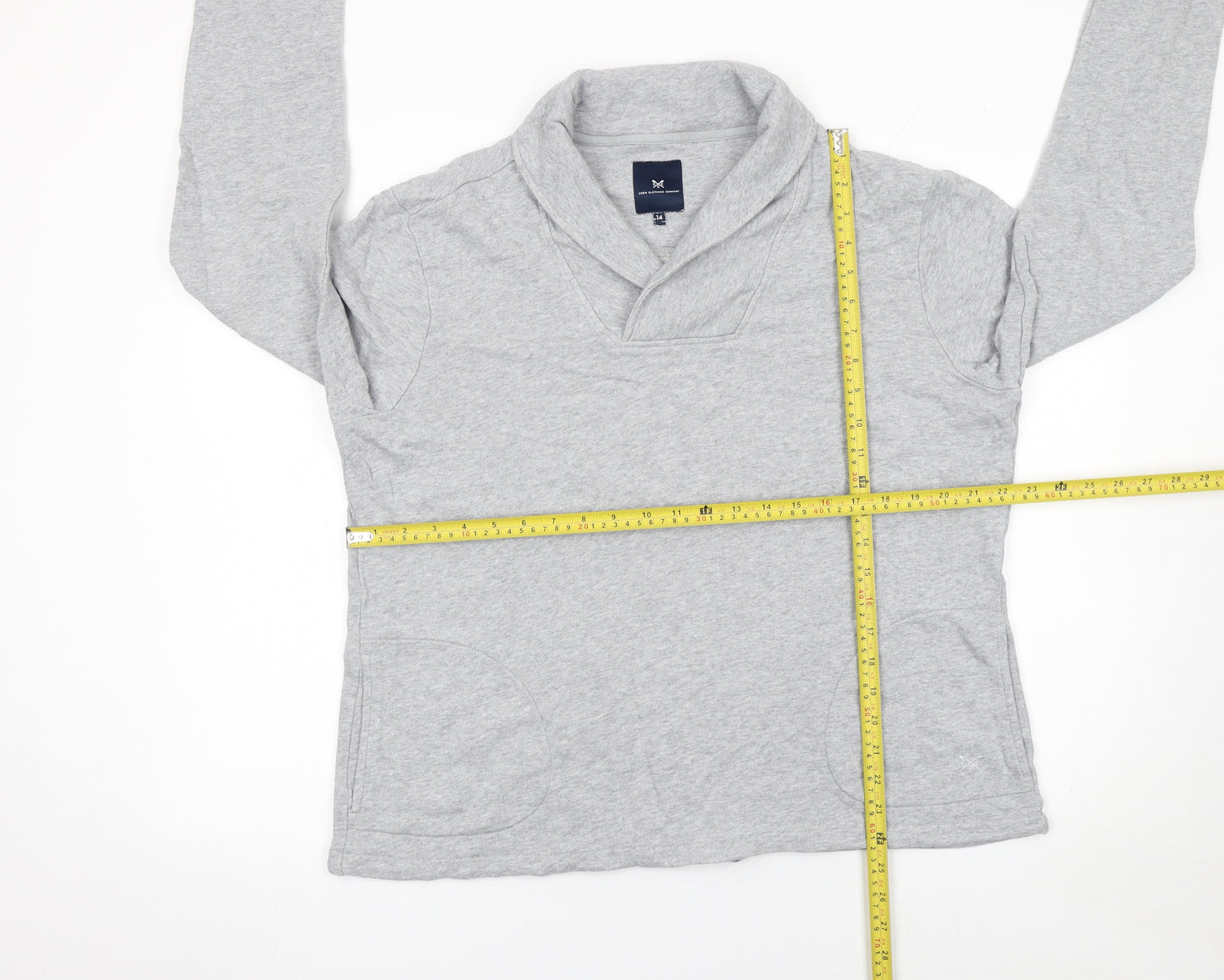 Crew Clothing Company Women Grey Size 14 Cotton Pullover Sweatshirt