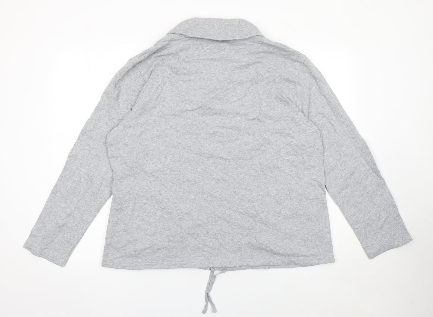 Crew Clothing Company Women Grey Size 14 Cotton Pullover Sweatshirt
