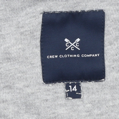 Crew Clothing Company Women Grey Size 14 Cotton Pullover Sweatshirt