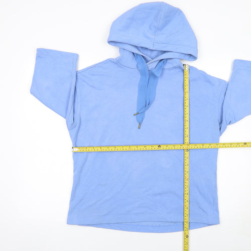 ONLY Women's Blue Pullover Hoodie 3/4 Sleeve Size 8 Cotton Blend