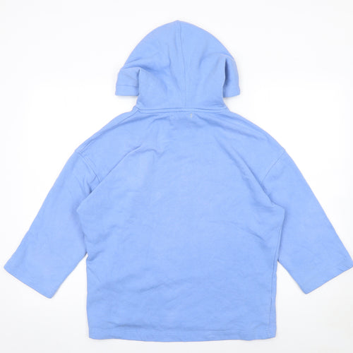 ONLY Women's Blue Pullover Hoodie 3/4 Sleeve Size 8 Cotton Blend