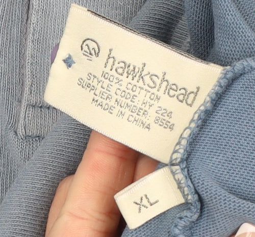 Hawkshead Men's Blue Long Sleeve Cotton Polo Shirt XL