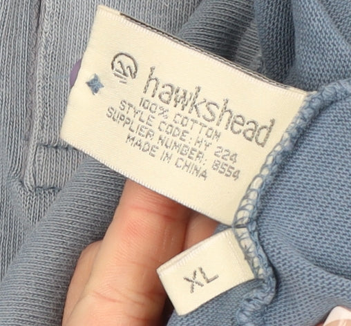 Hawkshead Men's Blue Long Sleeve Cotton Polo Shirt XL