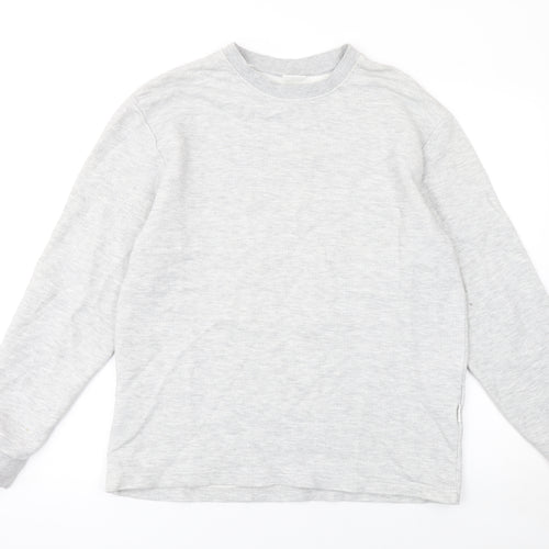 Selected Homme Mens Grey L Crew Neck Cotton Blend Sweatshirt