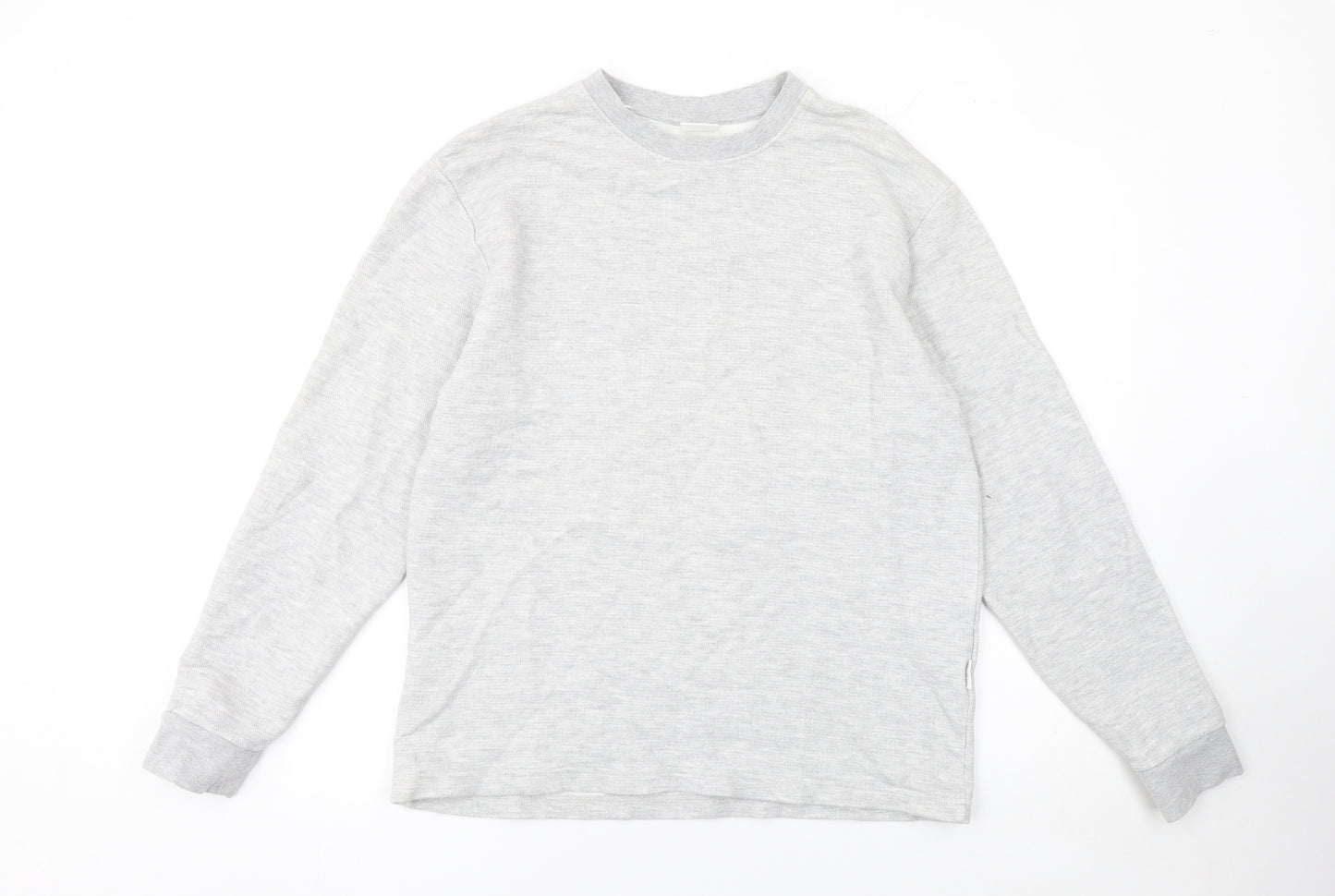 Selected Homme Mens Grey L Crew Neck Cotton Blend Sweatshirt