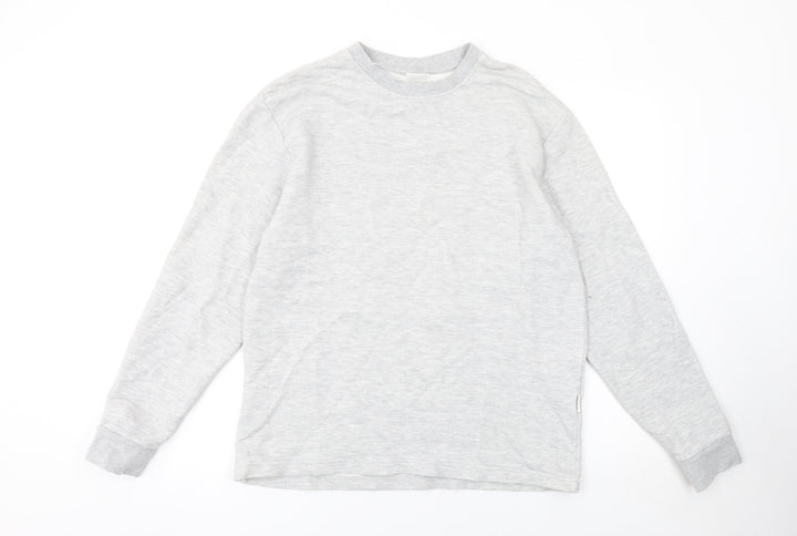 Selected Homme Mens Grey L Crew Neck Cotton Blend Sweatshirt