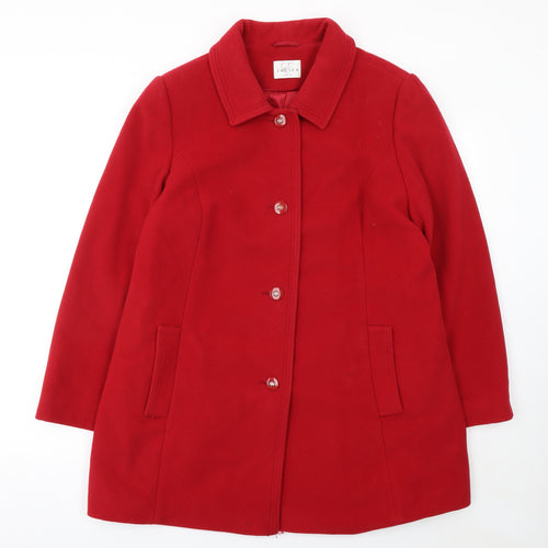 Eastex Women's Red Wool Cashmere Blend Mid-Length Coat Size 16