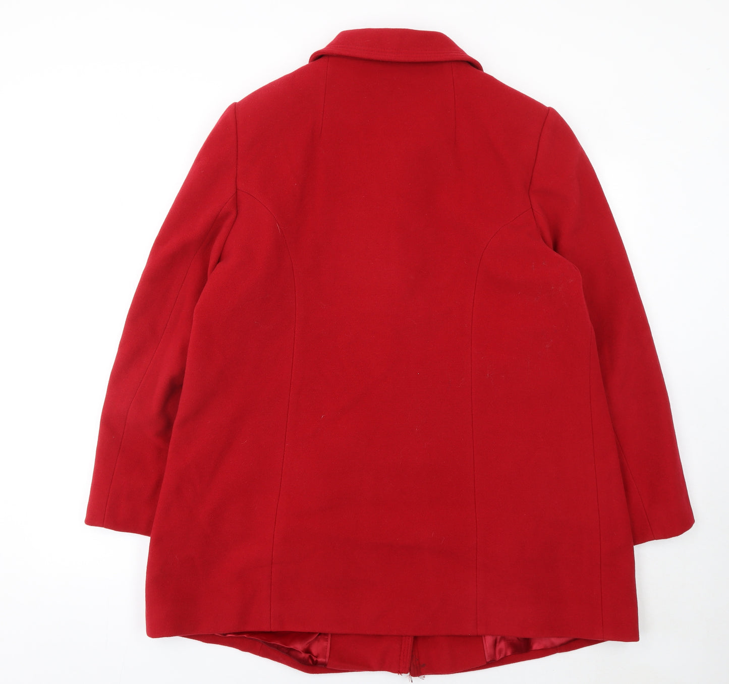 Eastex Women's Red Wool Cashmere Blend Mid-Length Coat Size 16