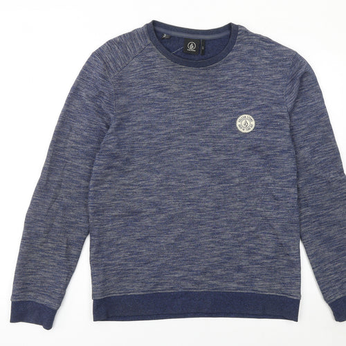 Volcom Men's Blue Knit Crew Neck Pullover Sweatshirt Size S