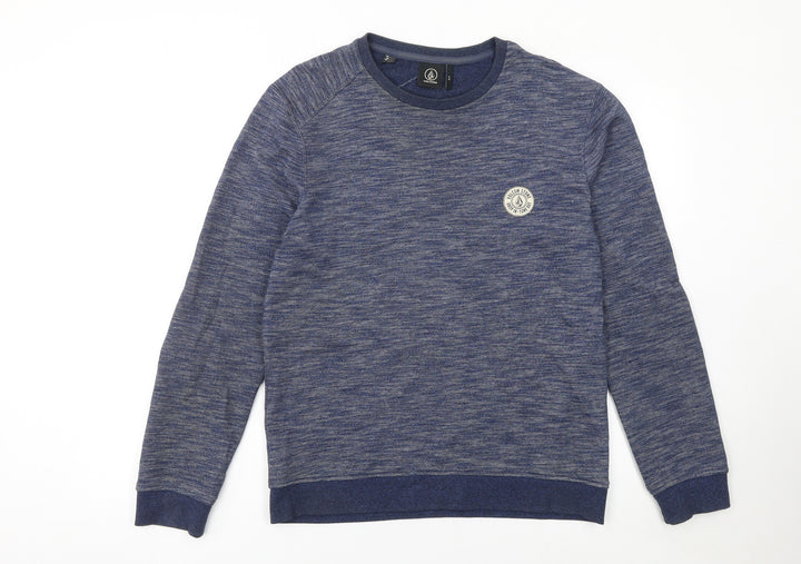 Volcom Men's Blue Knit Crew Neck Pullover Sweatshirt Size S