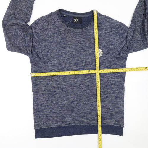 Volcom Men's Blue Knit Crew Neck Pullover Sweatshirt Size S