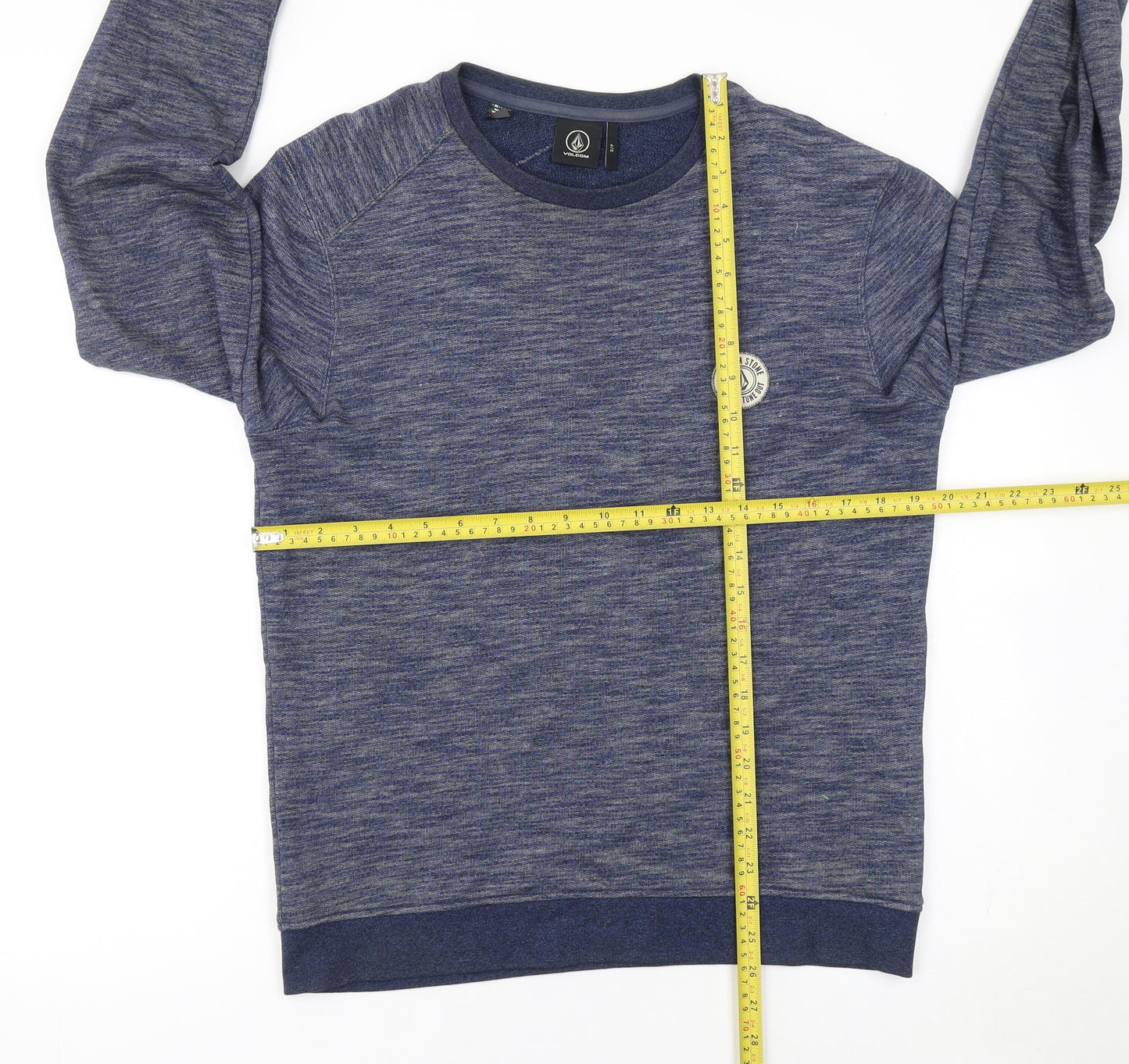 Volcom Men's Blue Knit Crew Neck Pullover Sweatshirt Size S