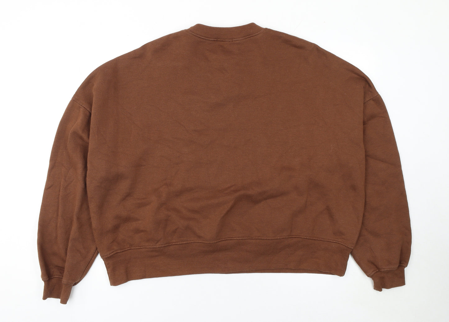 PrettyLittleThing Women Brown L Pullover Crew Neck Sweatshirt
