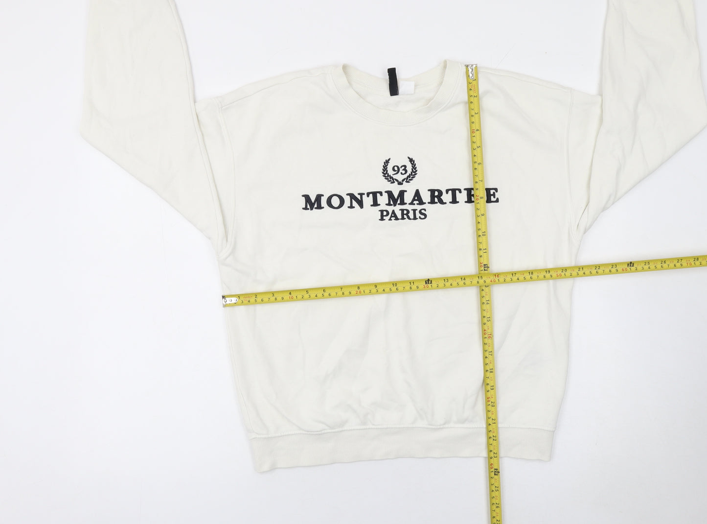 H&M Divided Women White Montmartre Paris Pullover Sweatshirt S
