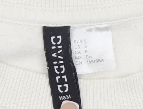 H&M Divided Women White Montmartre Paris Pullover Sweatshirt S