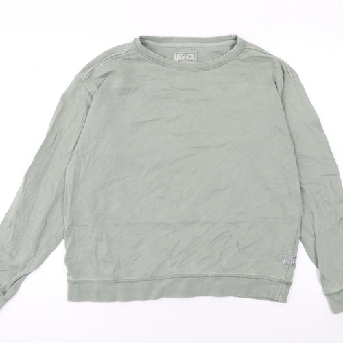 Fat Face Women’s Green Cotton Crew Neck Pullover Sweatshirt UK 8