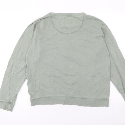 Fat Face Women’s Green Cotton Crew Neck Pullover Sweatshirt UK 8