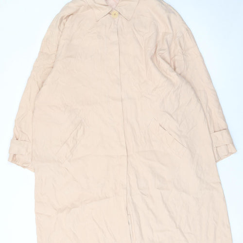 iBlues Women Beige Long Trench Coat Size 10 Viscose Blend Classic Style