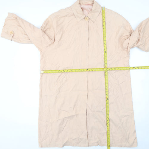 iBlues Women Beige Long Trench Coat Size 10 Viscose Blend Classic Style