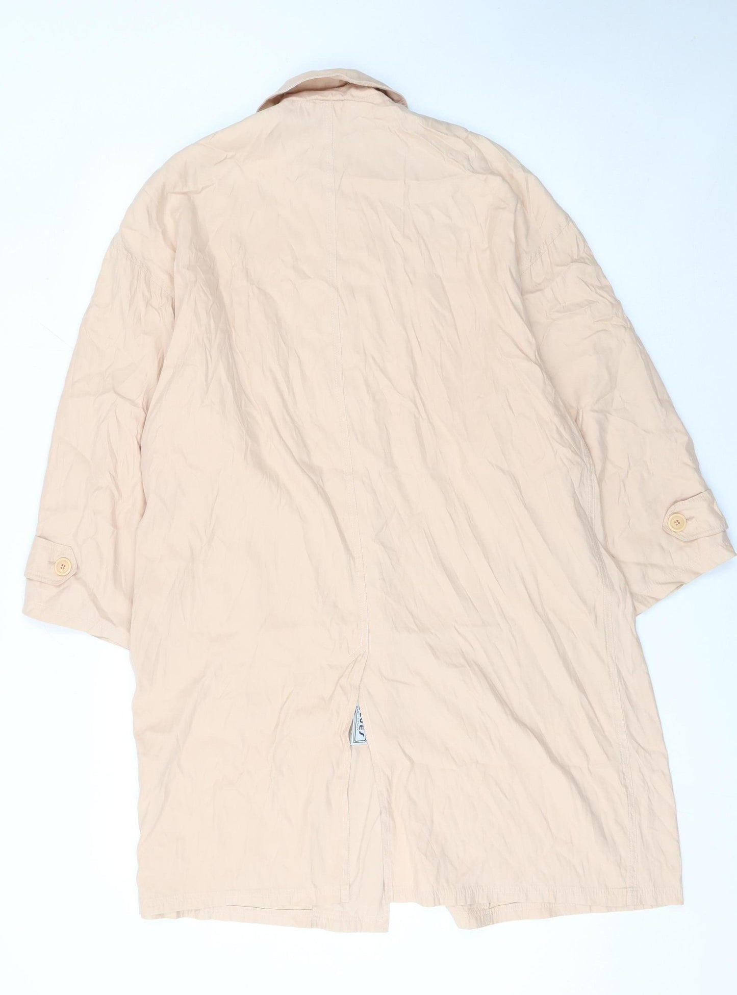 iBlues Women Beige Long Trench Coat Size 10 Viscose Blend Classic Style