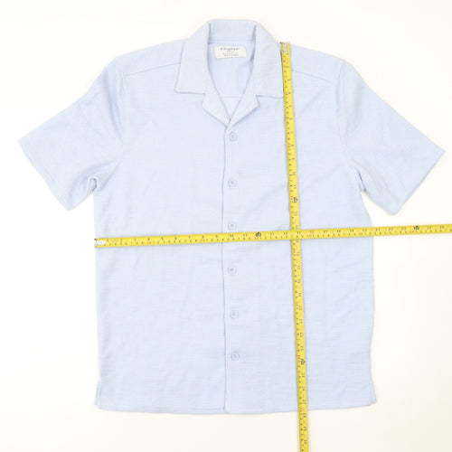 Primark Men’s Blue Short Sleeve Button-Up Knit Shirt Size S