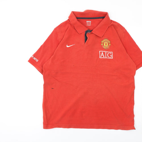 Nike Manchester United Red Cotton Polo Shirt Men's XL