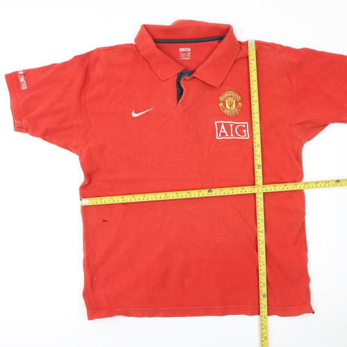 Nike Manchester United Red Cotton Polo Shirt Men's XL