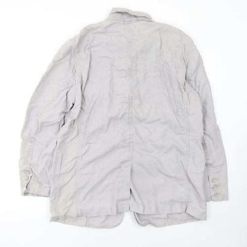 Temerit Women Beige Linen Sport Coat L Lightweight Single Breasted