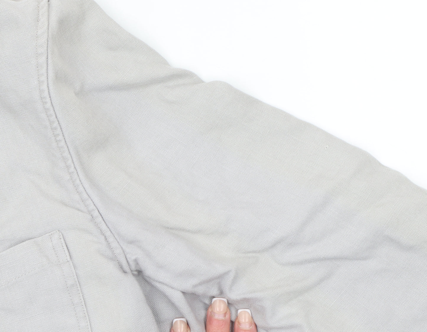 Temerit Women Beige Linen Sport Coat L Lightweight Single Breasted