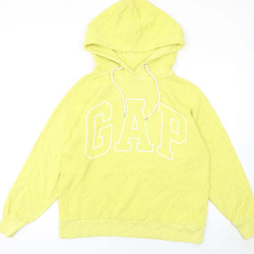 GAP Women Yellow Pullover Hoodie Small Cotton Blend Sweatshirt