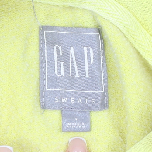 GAP Women Yellow Pullover Hoodie Small Cotton Blend Sweatshirt