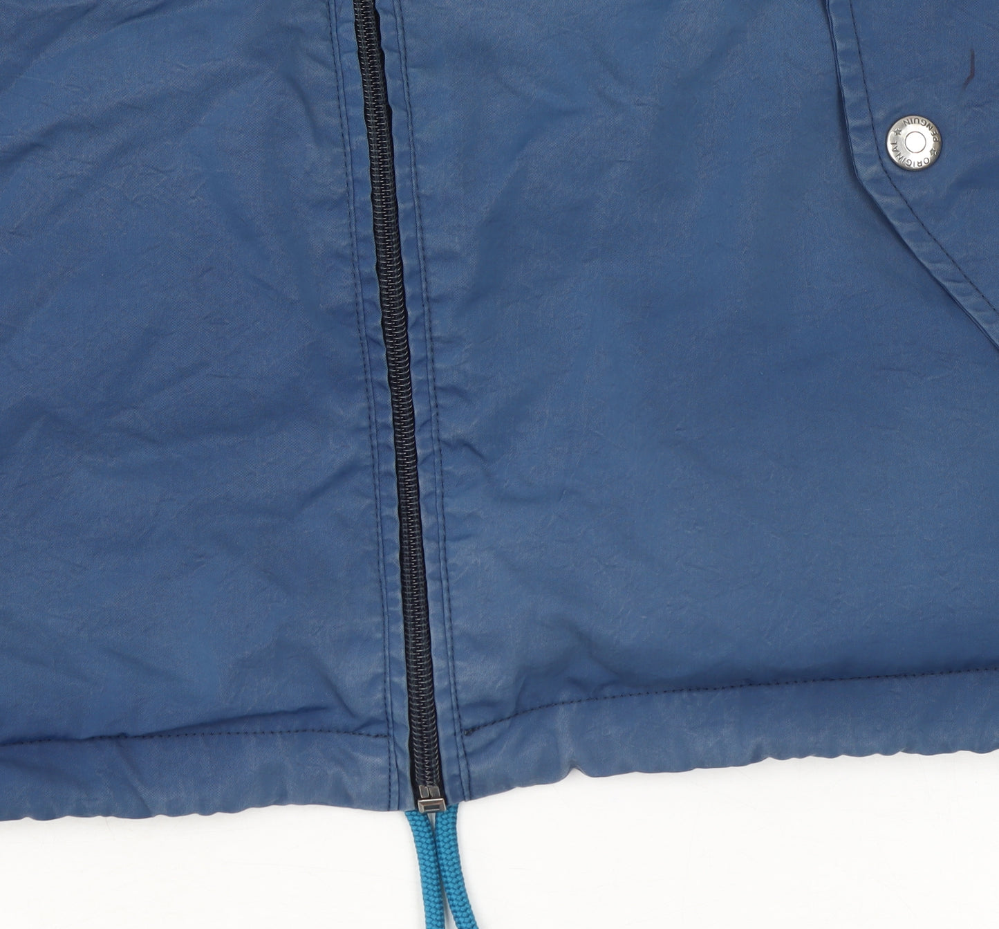 Original Penguin Men's Blue Hooded Windbreaker Jacket Size M
