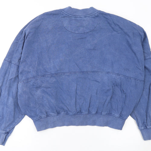 Rising Women's Blue Full Zip Cotton Sweatshirt L/XL Casual Relaxed Fit