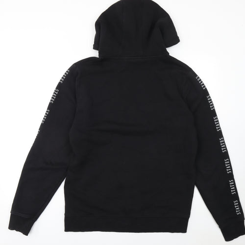 Status Men's Black Pullover Hoodie Size L Graphic Logo Hooded Sweatshirt