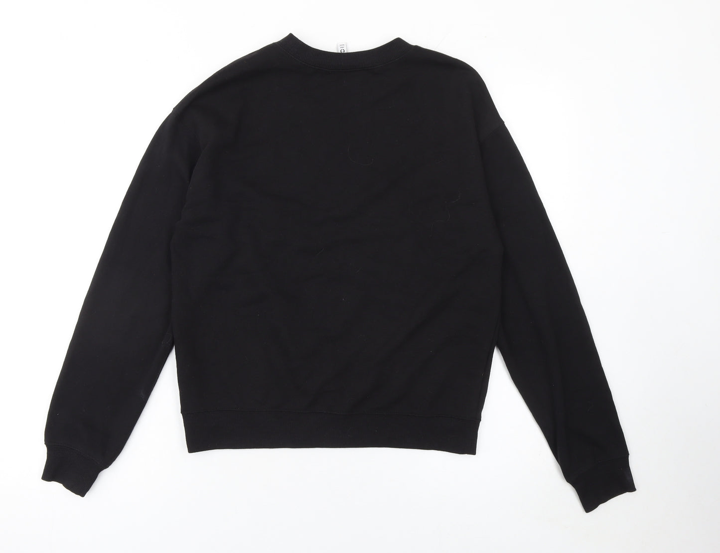 H&M Disney Women Black Cotton Crew Neck Pullover Sweatshirt Size S