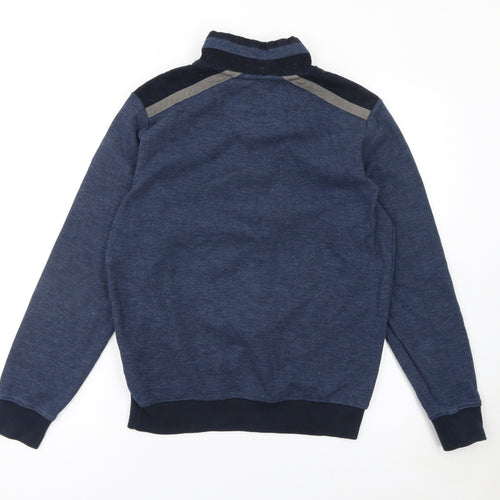 Montechiaro Men's Blue Small 1/4 Zip Pullover Sweatshirt